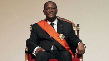 Le président ivoirien, Alassane Ouattara, lors de sa prestation de serment, le 21 mai 2011 à Yamoussoukro. (Photo Reuters)