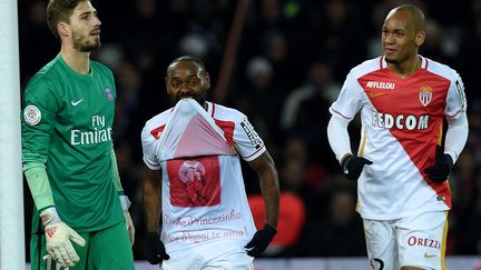 Les Brésiliens de l'AS Monaco Vagner Love et Fabinho (FRANCK FIFE / AFP)