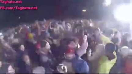 Capture d'&eacute;cran de la vid&eacute;o publi&eacute;e sur Facebook, montrant des images de la f&ecirc;te d'inauguration de la station de ski de&nbsp;Shemshak, au nord-est de T&eacute;h&eacute;ran, en Iran. (TAGHATO / FRANCETV INFO)