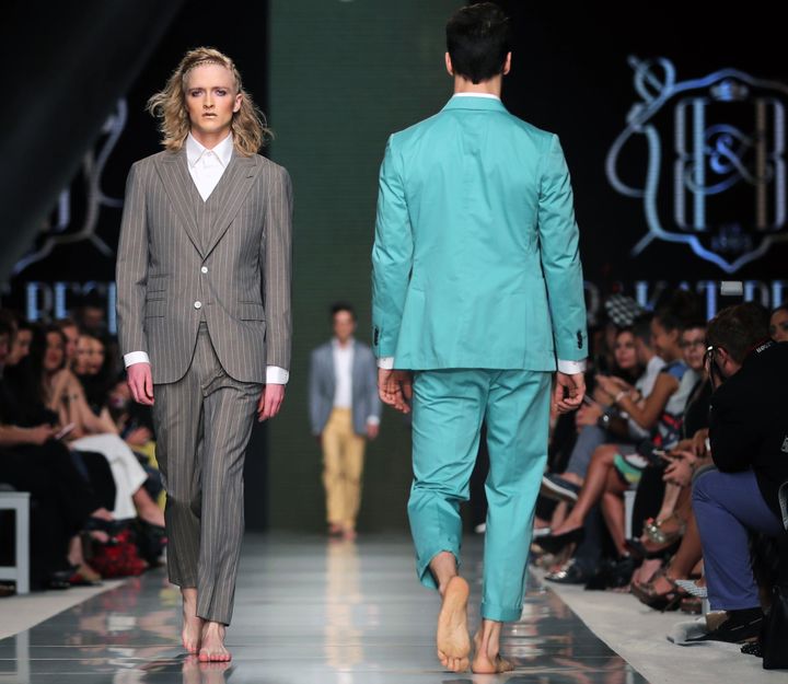 Jenanne Filat, Arab Fashion week, mai 2017, à Dubaï
 (KARIM SAHIB / AFP)