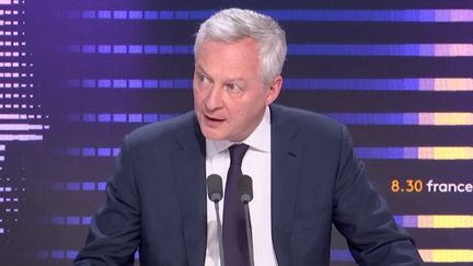 Bruno Le Maire, ministre de l'Économie, était l'invité de franceinfo le 3 mai 2023. (FRANCEINFO / RADIO FRANCE)