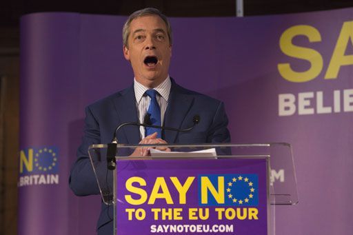 Nigel Farage (UKIP) en faveur du brexit (BETTINA STRENSKE / NURPHOTO)