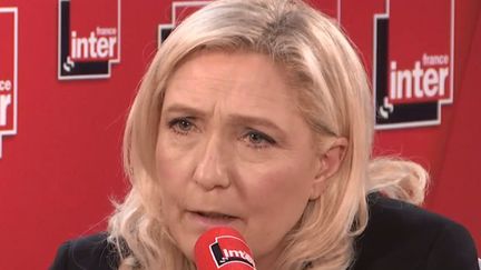 Marine Le Pen, présidente du Rassemblement national, était l'invitée de France Inter mercredi 26 février 2020. (FRANCE INTER / RADIO FRANCE)