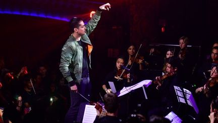 Yuga Cohler, chef de la Young Musicians Foundation, dirige "Yeethoven" où le rappeur Kanye West rencontre Beethoven
 (FREDERIC J. BROWN / AFP)