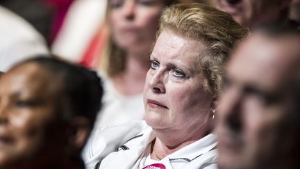 Catherine Trautmann assiste &agrave; un meeting lors de la campagne pour les &eacute;lections europ&eacute;ennes,&nbsp;&agrave; Villeurbanne le 23 mai 2014. (MAXIME JEGAT / MAXPPP)