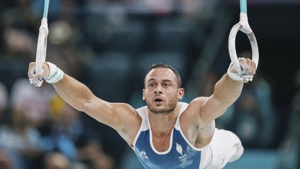 Samir Aït-Saïd en finale des anneaux des Jeux olympiques, le 4 août 2024. (CURUTCHET VINCENT / AFP)