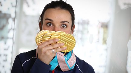 La skieuse Marie Bochet, quadruple médaillée d'or aux Jeux paralympiques de Pyonchang 2018. (FR?D?RIC DUGIT / MAXPPP)