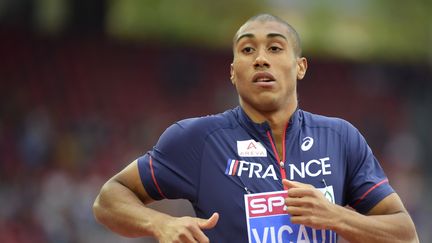 Le Fran&ccedil;ais Jimmy Vicaut, au terme de sa s&eacute;rie du 100 m &agrave; Zurich (Suisse). (OLIVIER MORIN / AFP)