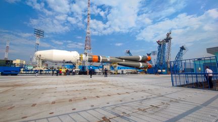 Une fusée Soyouz sur le cosmodrome de Vostochny, en Russie, le 8 août 2023. (HANDOUT / RUSSIAN SPACE AGENCY ROSCOSMOS / AFP)