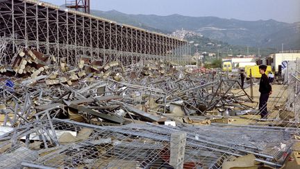 Le 5 mai 1992, les tribunes du stade Furiani en Corse, s'effondraient alors que l'OM disputait la demi-finale du Championnat de France à Bastia causant la mort de 19 personnes. (ERIC CABANIS / AFP)