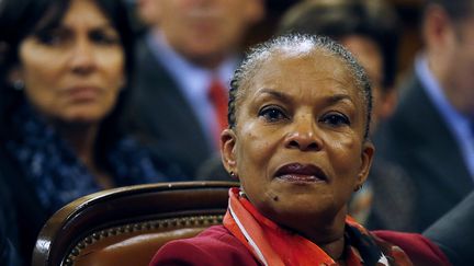 Christiane Taubira au Tribunal de grande instance de Paris, le 18 janvier 2016. (THOMAS SAMSON / AFP)