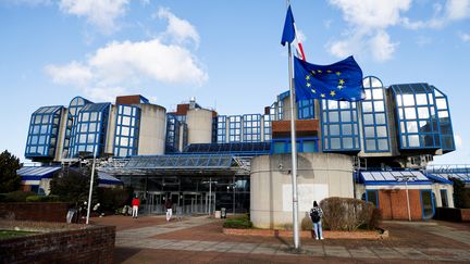 Le tribunal judiciaire de Bobigny (Seine-Saint-Denis), le 15 janvier 2024. (LUDOVIC MARIN / AFP)