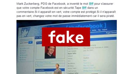 Non, taper "BFF" sur Facebook ne permet pas de vérifier si votre compte est en sécurité (CAPTURE ECRAN / FACEBOOK)