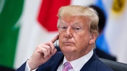 Le président américain Donald Trump, le 28 juin 2019, à Osaka (Japon). (BERND VON JUTRCZENKA / DPA / AFP)