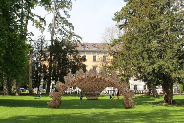 Wicker Pavilion de&nbsp; Didzis Jaunzems au jardin des plantes d'Annecy (DR / Annecy Paysages)