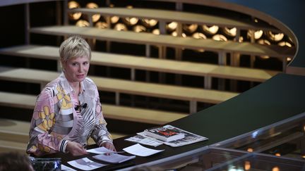 Maïtena Biraben, le 24 mars 2016, lorsqu'elle présentait "Le Grand Journal" sur Canal+. (MARTIN BUREAU / AFP)