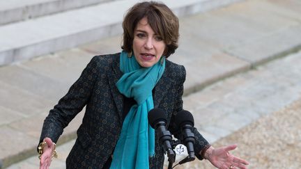 Marisol Touraine, ministre de la Santé, s'adresse à la presse après un Conseil des ministres, devant l'Elysée, à Paris, le 4 janvier 2017.
 (MAXPPP)