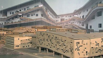 Wang Shu mélange les matériaux de construction 
 (France Télévision/culturebox)