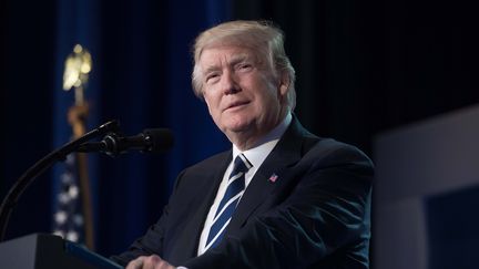 Donald Trump lors d'une conférence de presse à Washington (Etats-Unis), le 8 juin 2017. (NICHOLAS KAMM / AFP)