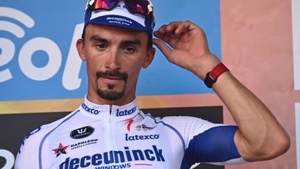 Julian Alaphilippe lors de l'édition 2020 de Milan - San Remo. (MARCO BERTORELLO / AFP)