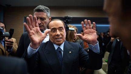 Silvio Berlusconi, le 22 février 2018 à Rome, en Italie. (GETTY IMAGES)