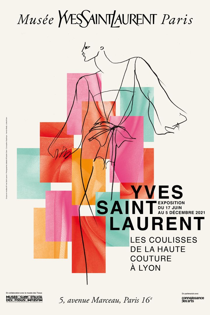 Affiche de l'exposition Yves Saint Laurent Les coulisses de la haute couture à Lyon (DR)