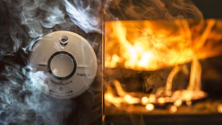 Détecteur de fumée en test dans une maison de Lyon, le 26 février 2015. (JEAN-PHILIPPE KSIAZEK / AFP)