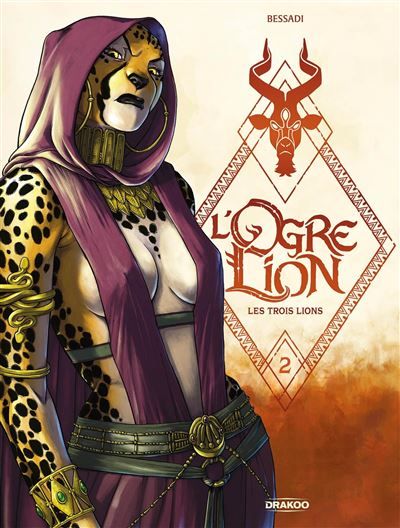 Couverture de l'album "L'Ogre et et le lion : les trois lions" de Bruno Bessadi, éditions Drakoo. (Editions Drakoo)