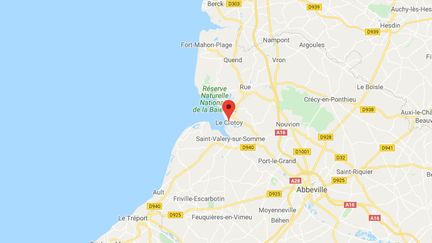 Les corps des kayakistes ont été retrouvés au Crotoy.&nbsp; (GOOGLE MAPS / FRANCETV INFO)