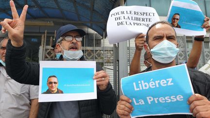 Manifestation pour la liberté de la presse à Alger (Algérie), le 25 avril 2021. (- / AFP)