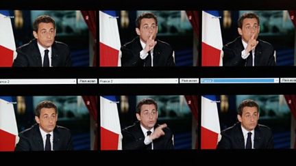 Nicolas Sarkozy, le 29 janvier 2012. (THOMAS SAMSON / AFP)