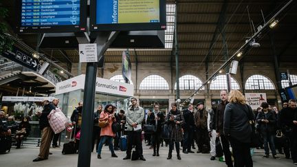 Grève à la gare du Nord, à Paris, le 25 avril 2016. (MAXPPP)