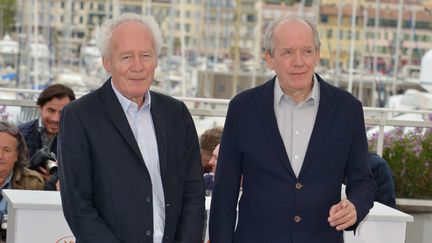 Jean-Pierre et Luc Dardenne le 21 mai&nbsp;2019 au 72e Festival de Cannes, pour présenter leur film "Le jeune Ahmed". (JACKY GODARD / AFP)