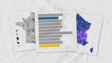 Six cartes et graphiques pour comprendre les résultats du second tour de l'élection présidentielle. (ELLEN LOZON / FRANCEINFO)