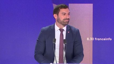 Julien Odoul était l'invité du 8h30 franceinfo ce lundi 23 décembre. (RADIOFRANCE/FRANCEINFO)