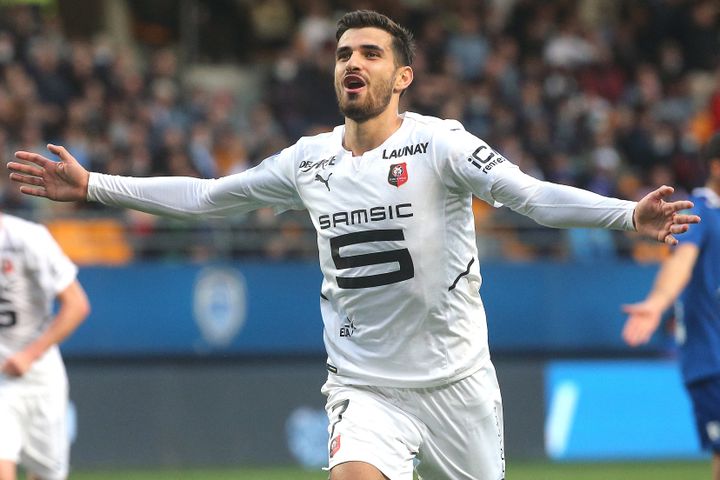 Martin terrier was the author of a hat-trick with Rennes during the Ligue 1 match against Saint-Etienne on December 5, 2021. (FRANCOIS NASCIMBENI / AFP)