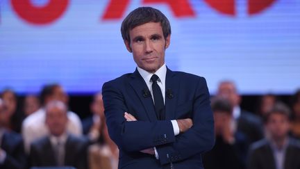 David Pujadas sur le plateau de "Des paroles et des actes", le 24 septembre 2015. (STEPHANE DE SAKUTIN / AFP)