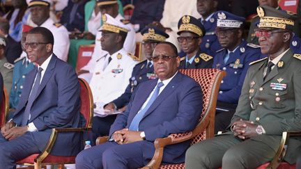 Le président du Sénégal, Macky Sall, le 3 août 2023 à Dakar. (SEYLLOU / AFP)