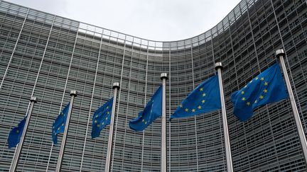 Le bâtiment de la commission européenne, à Bruxelles, le 27 octobre 2020. (MARTIN BERTRAND / HANS LUCAS / AFP)