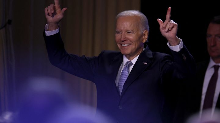 Joe Biden, le 25 avril 2023 à Washington DC (Etats-Unis). (CHIP SOMODEVILLA / GETTY IMAGES NORTH AMERICA / AFP)