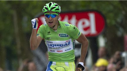 "Pistol Pete" Sagan fête sa deuxième victoire d'étape dans le Nord en mimant Forrest Gump