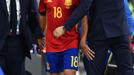 Jordi Alba, le latéral gauche de l'Espagne, s'est blessé contre l'Italie. (GIUSEPPE CACACE / AFP)