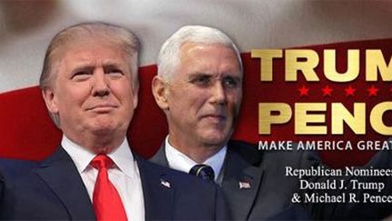 Donald Trump s'affiche avec son candidat à la vice-présidence, Mike Pence. (Capture du site twitter de Trump)