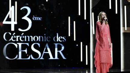 Vanessa Paradis, lors de la 43e cérémonie des César, le 2 mars 2018 à Paris.&nbsp; (PHILIPPE LOPEZ / AFP)