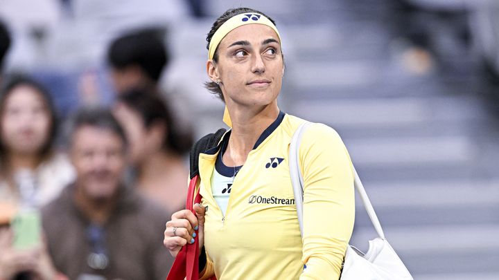 La Française Caroline Garcia, numéro 1 tricolore au classement mondial, lors de l'Open d'Australie le 21 janvier 2024. (VICTOR JOLY / AFP)