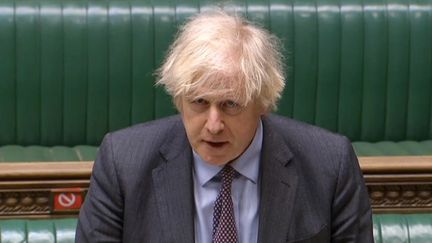 Le Premier ministre britannique, Boris Johnson, le 22 février 2021 à la Chambre des communes, à Londres. (AFP)