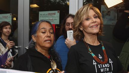 Jane Fonda manifeste contre Wells Fargo à Hollywood (21 décembre 2016)
 (Tommasco Boddi / AFP)