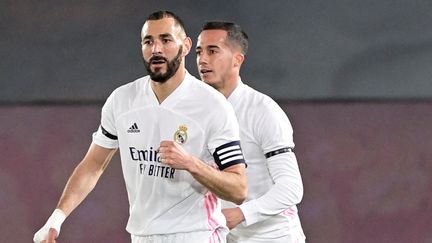 Benzema auteur de l'ouverture du score face au Barça (JAVIER SORIANO / AFP)