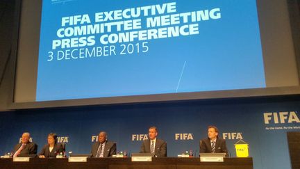 &nbsp; (Conférence de presse de la FIFA, à Zurich © Radio France/Nicolas Mathias)