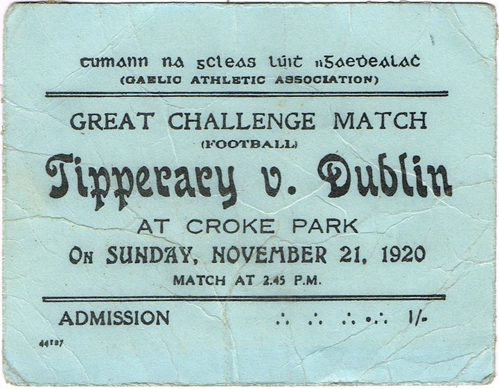 Billet du match Tipperary/Dublin